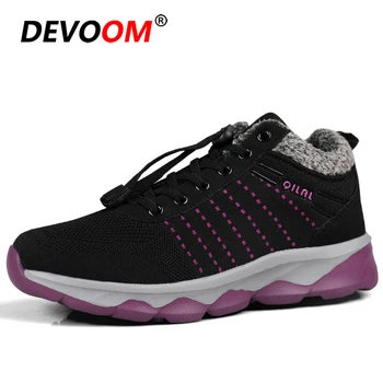 

Winter Running Shoes For Women Plus Fur Sport Shoes Woman Flyknit Walking Athletic Gym Fitness Shoes Jogging Sneakers Women E 41