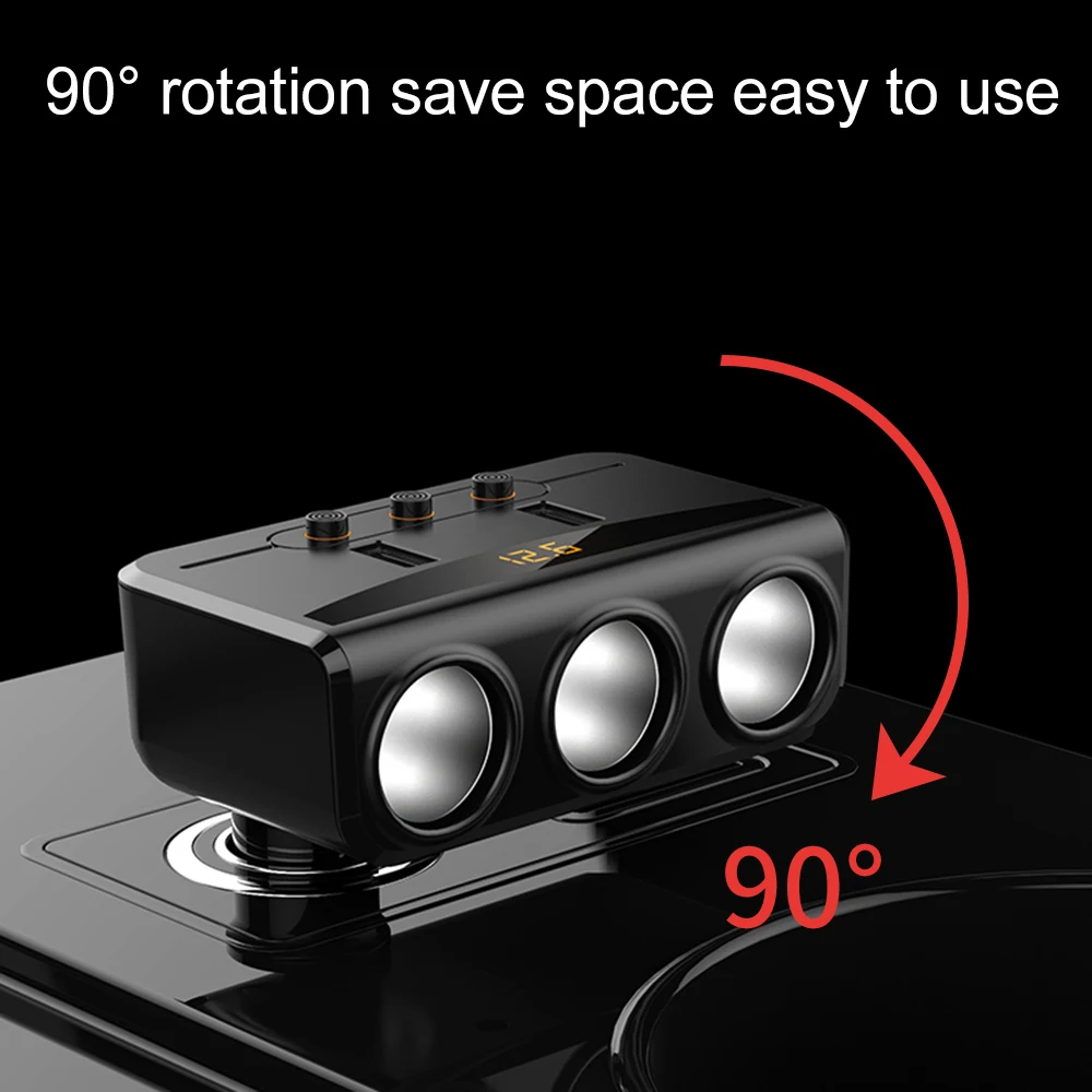 

Car Charger 3 Cigarette Lighter Dual USB 3-in-1 12V 24V Mobile Phone Charger Car Accessories