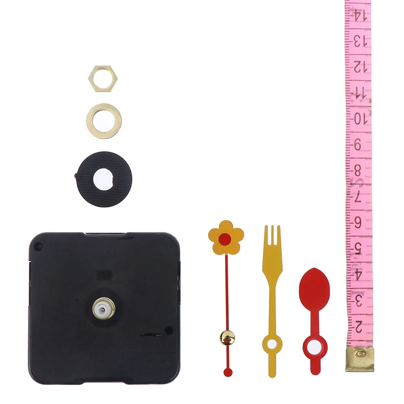 Cute Quartz Clock Movement Kit Spindle Mechanism Replacement Repair Parts With Flower Folk Spoon Hands | Дом и сад