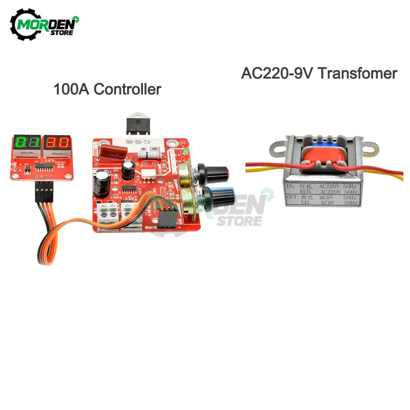 100A Digital Display Spot Welding Time And Current Controller Panel Timing Ammeter Spot Welders Control Board With Transformer best soldering iron for electronics