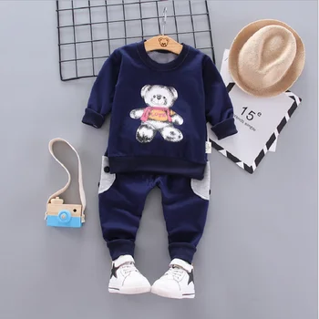 

Spring autumn suits 2020 new kids childrens clothing Set cotton Cartoon little bear 2pcs casual baby Girls boys sports suit