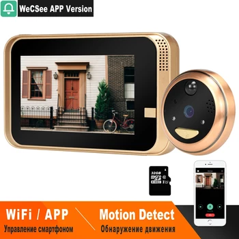 

HomeFong Smart Video Peephole Wifi Doorbell Camera Wireless Video Door Phone for Home with Wide Angle IR Motion Detection Record