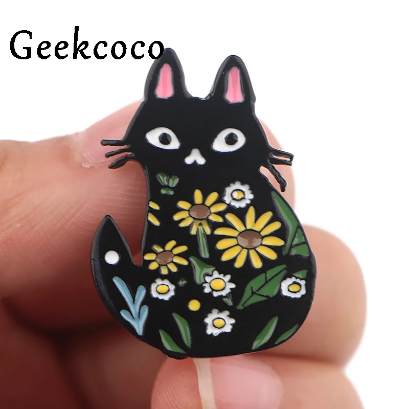 Кот мультфильм kawaii животное Броши эмалированные булавки медаль джинсовая нагрудная булавка для сумки, бейджи ювелирные изделия diy ремесло украшение J0692