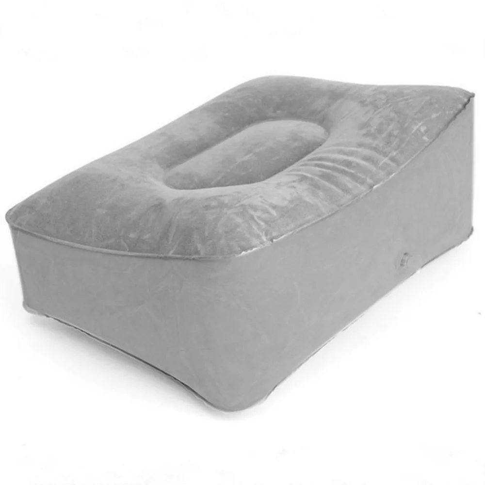 Надувная Лапка, подушка, надувная подставка для ног, офисный автомобиль, ПВХ, флокирование, 2 цвета, поезд, для путешествий, для дома, снижает риск полетов DVT - Цвет: gray