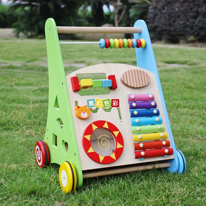 

Wholesale Wooden Baby Walker Early Education Multi-function Toys