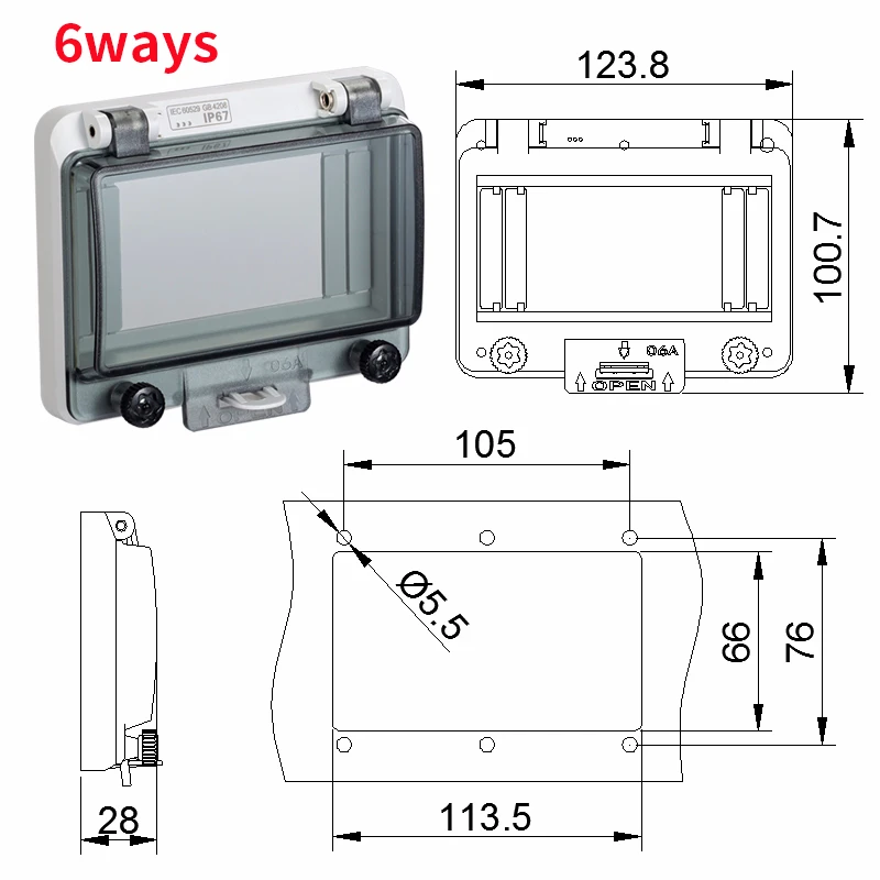 Автоматический выключатель прозрачная Водонепроницаемая коробка окно распределительная коробка Защитная крышка окна монитор наблюдения переключатель окна Ip67 - Цвет: 6