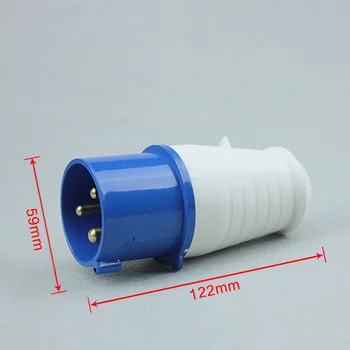 

16 Amp 3 Pin Industrial Plug+socket 220-250v Weatherproof Ip44 2p