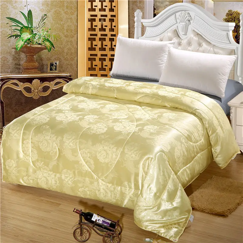 Silk Spring Autumn Quilt Cozy Comforter Duvet Full size Blanket Quilt jacquard Bedding Natural/Mulberry bed comforter silk quilt