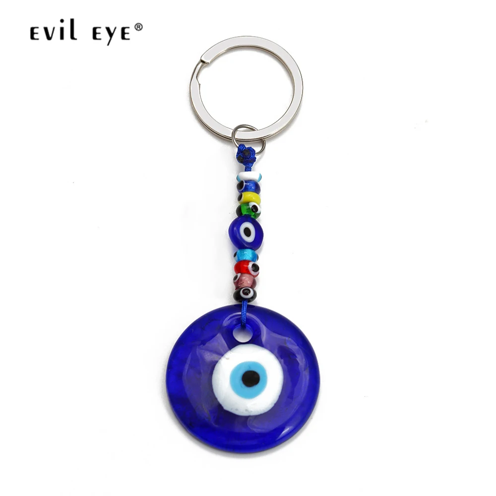 Evil Eye Multi Color Turkish Evil Eye Bead Ciondolo Portachiavi Anello Color Argento Portachiavi Gioielli Per Donna Uomo Be253