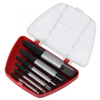 

6 Pcs/Set HSS Damaged Screw Extractor Kit, Broken Screw Extractor Bolt Stud Remover Set Hand Tools for PH Flat Hex Painted Screw