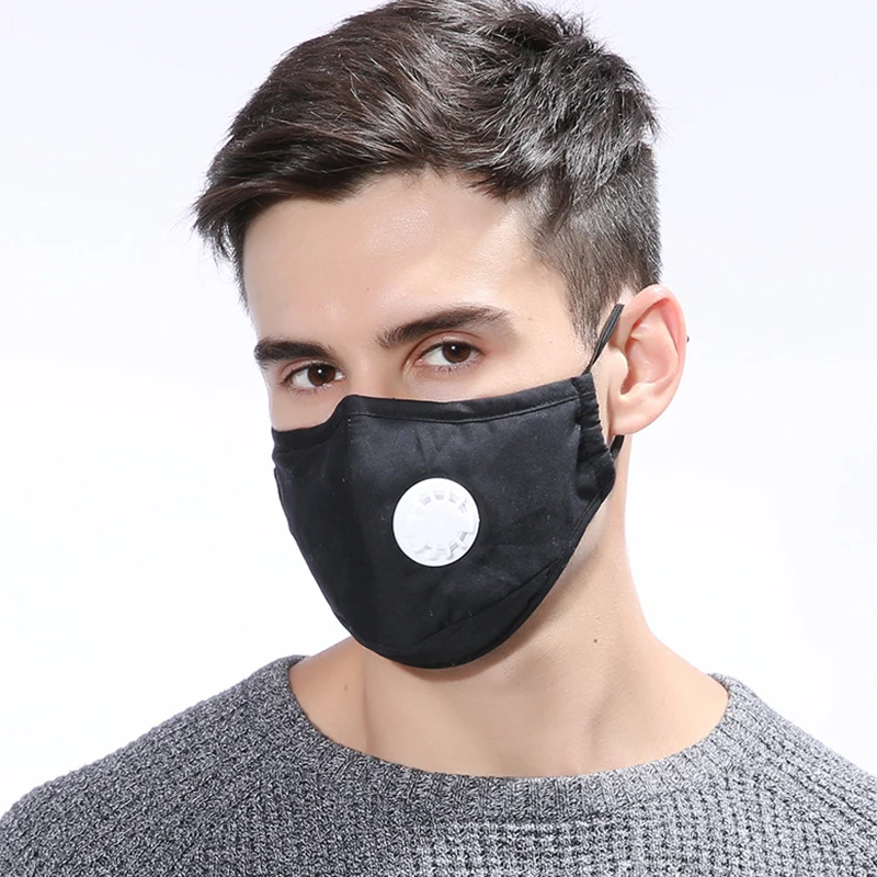 Winter Activated Cotton Mask Carbon Anti Dust Cycling Cotton Face Mask w/ Breathing Valve Practical Outdoor tools