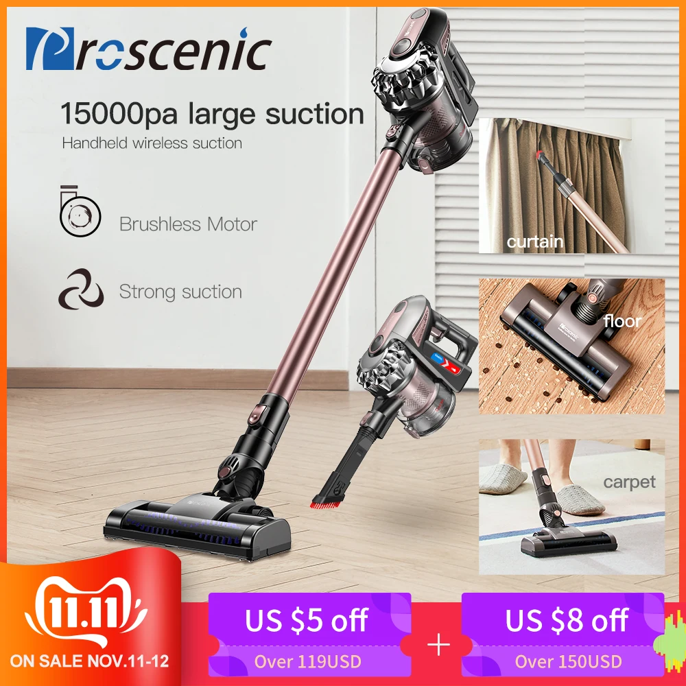 

Proscenic P8 PLUS Protable 2 In 1 Handheld Wireless Cordless Vacuum Cleaner Cyclone 15000Pa Strong Suction Dust Collector