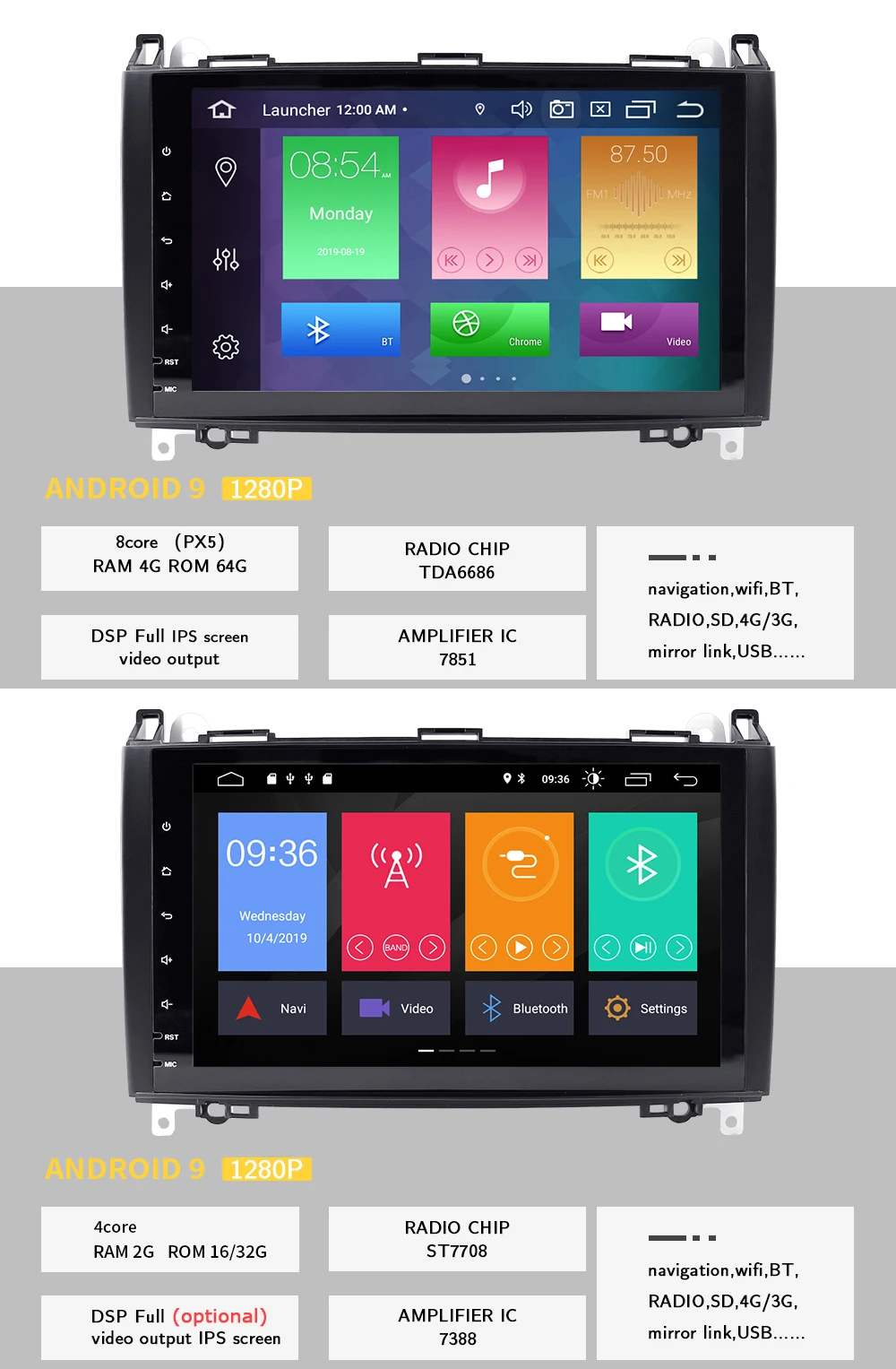 DSP 2 din автомагнитола gps головное устройство для Mercedes Sprinter W906 Benz B200 A B класс W245 W169 Viano Vito W639 Multimeida навигация