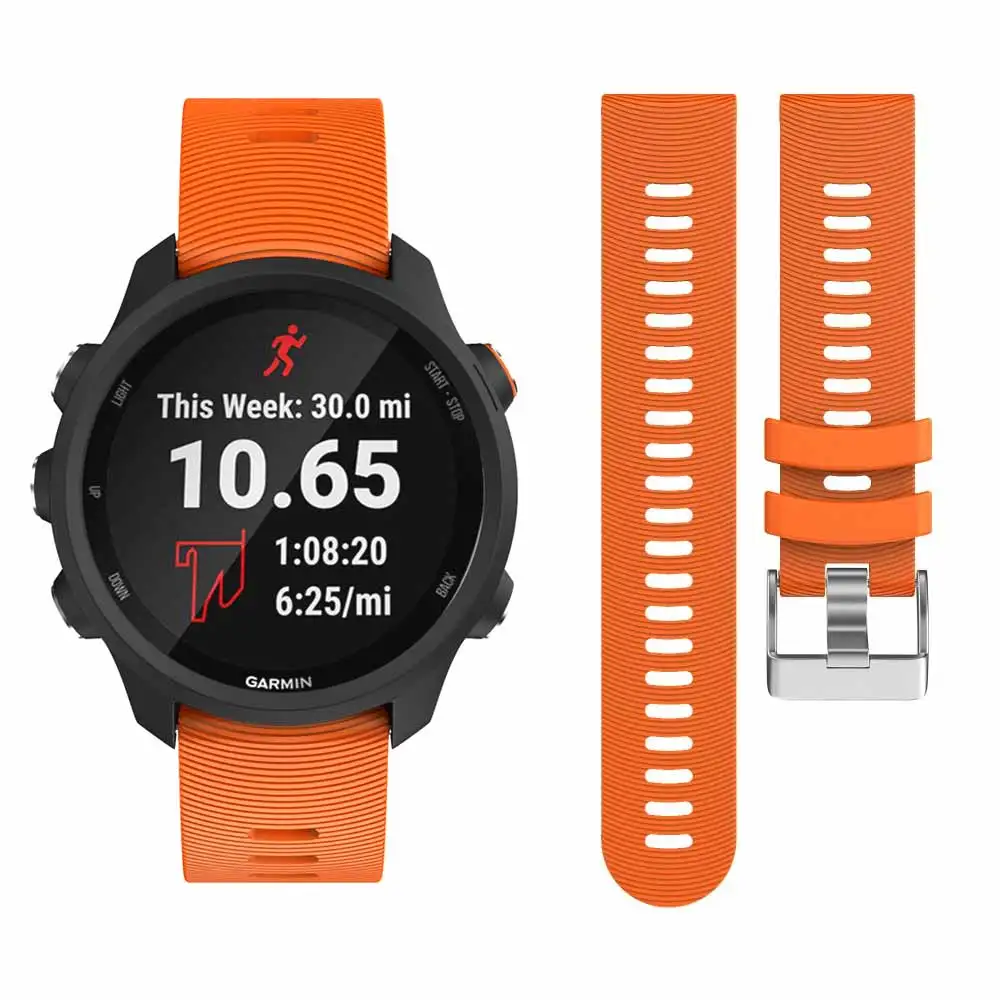 Сменный мягкий силиконовый ремешок для наручных часов смарт Garmin Forerunner 245M/245