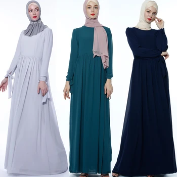 

Solid Color Abaya Turkish Muslim Dress Abayas For Women Hijab Dresses Caftan Dubai Kaftan Prayer Islam Clothing Djelaba Femme