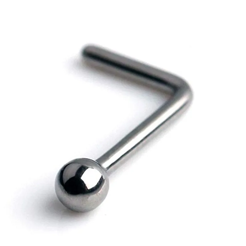 

Titanium G23 Nose Bone 20g 2mm Ball Nose Pin Piercing L bend L shaped Nose Stud Jewelry Nose Screw Body Jewelry