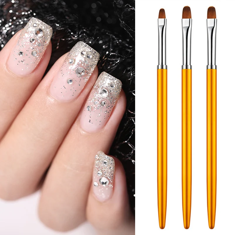 BORN PRETTY 3PCS Nail Brush Acrylic Handle Pen Nail Art Line Painting Flower Drawing Brush For UV Gel Polish Nail Art Tool 3