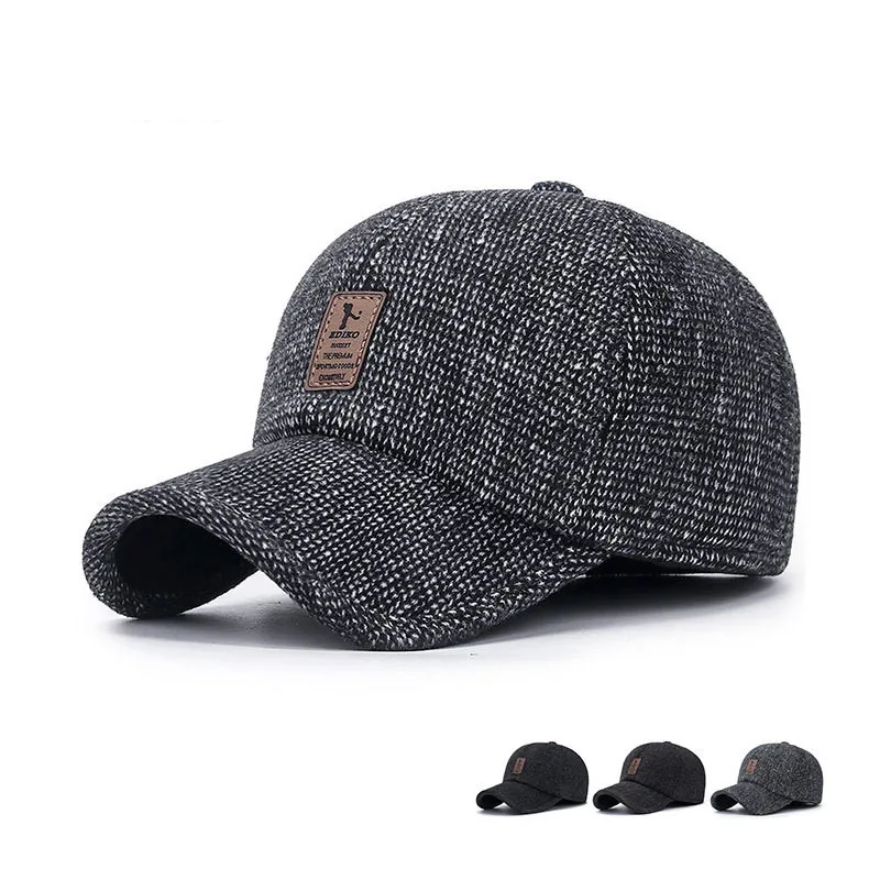 Neue Männer Warmen Dicken Baseball Caps Männlich Herbst Winter Sport Visiere Hysterese Ohrenklappen Papa Kappe Hut Für Männer