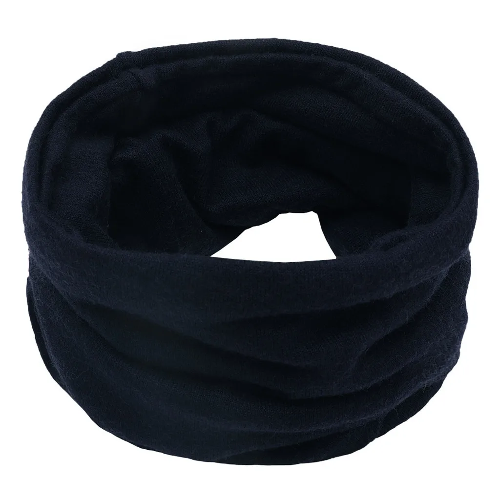 33scarf Шапка и шарф 2019Top Женская двухсекционная однотонная вязаная шапка сохраняющая тепло шейный платок зимняя шапка - Цвет: 33scarf