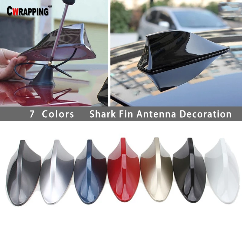 

Car Roof Shark Fin Decorative Aerial Antenna Cover Sticker With Signal Radio Dedicated Antenna Modification Exterior Accessories