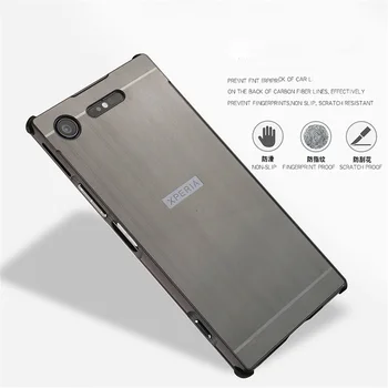 

For Sony Xperia XZ1 Case Brushed PC Back Cover & Metal Aluminum Frame Set Phone Bag Cases For Sony XZ1 5.2inch