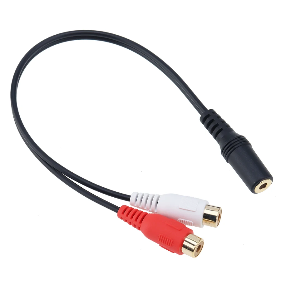 3 5mm Stereo Audio Female Jack to Double Lotus 2 RCA Female Socket 3 5 mm to 2RCA Adapter Cable Conversion Line for Headphone