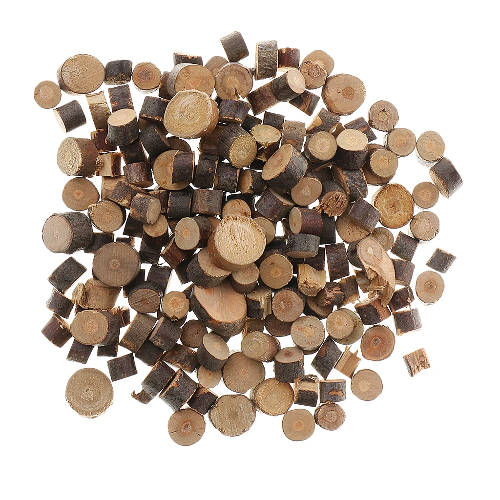 200pcs Wooden Wood Log Slices Discs Round Decorative Rustic Wedding Supplies