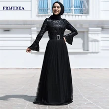 FRIJUDEA женское мусульманское платье Абая с вышивкой исламское платье кафтан с длинным рукавом Вечерние платья Абая s