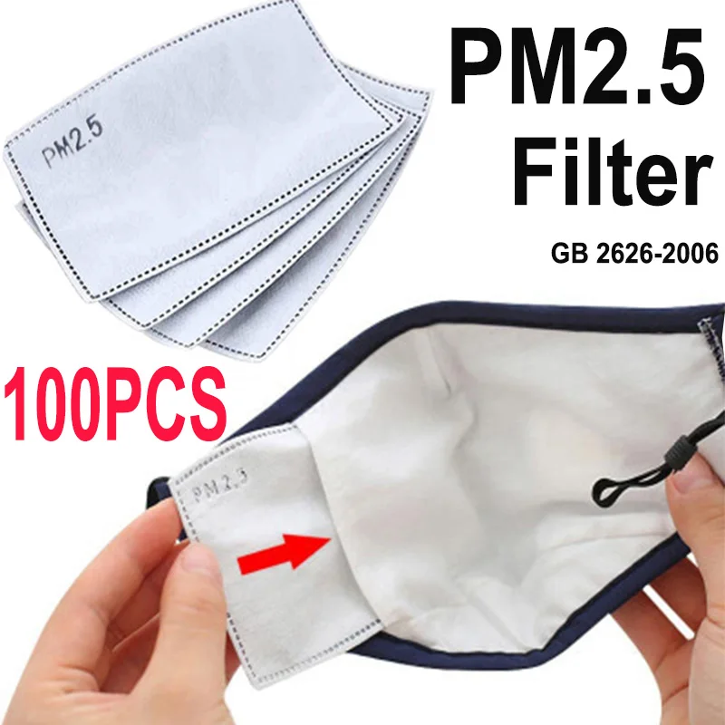 

100PCS PM2.5 Filter Mask Pad Filter for Face Mouth Mask Respirator Anti Dust Mask filters for N95 KN95 KF94 Protective Masks