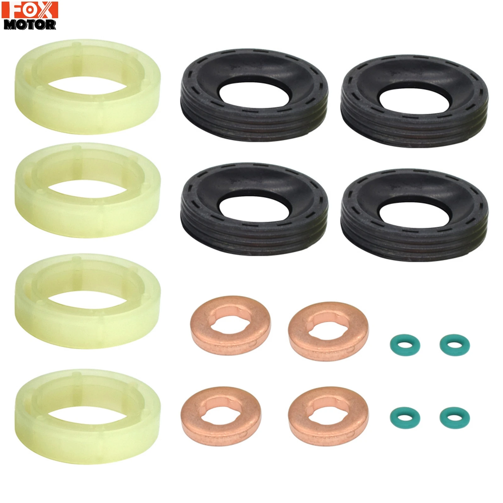 Car Diesel Engine Injector Sealing Ring Kit Fit for C-MAX Fiesta Focus 1.6HDI 198185 1982A0 198299 1432205 1314368 1233683 Diesel Injector Seals Washer Kit 