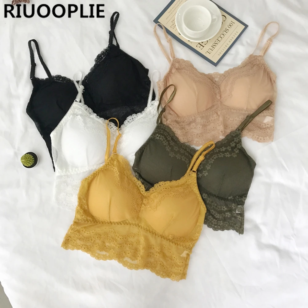 RIUOOPLIE, модный весенний и летний корейский женский кружевной бюстгальтер без косточек с глубоким v-образным вырезом, Прозрачное нижнее белье с открытой спиной