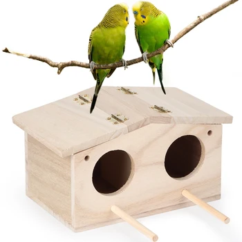 

Wood Bird Breeding Box Bird House Nests Breeding Decorative Cages Pet Accessories for Parrots Swallows