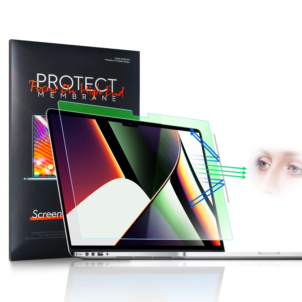 Udma Anti Luz Azul Protetor de Tela do Portátil Filme Vidro Flexível Verde Proteção para os Olhos Lenovo Asus hp Dell Acer - Imagem 2
