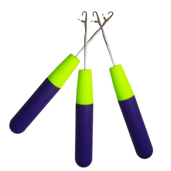 

Weaving Latch Hook Crochet Needle Dread-lock Knit Hair Crochet Needle Hook Hair Extensions Purple Handle 30pcs/lot