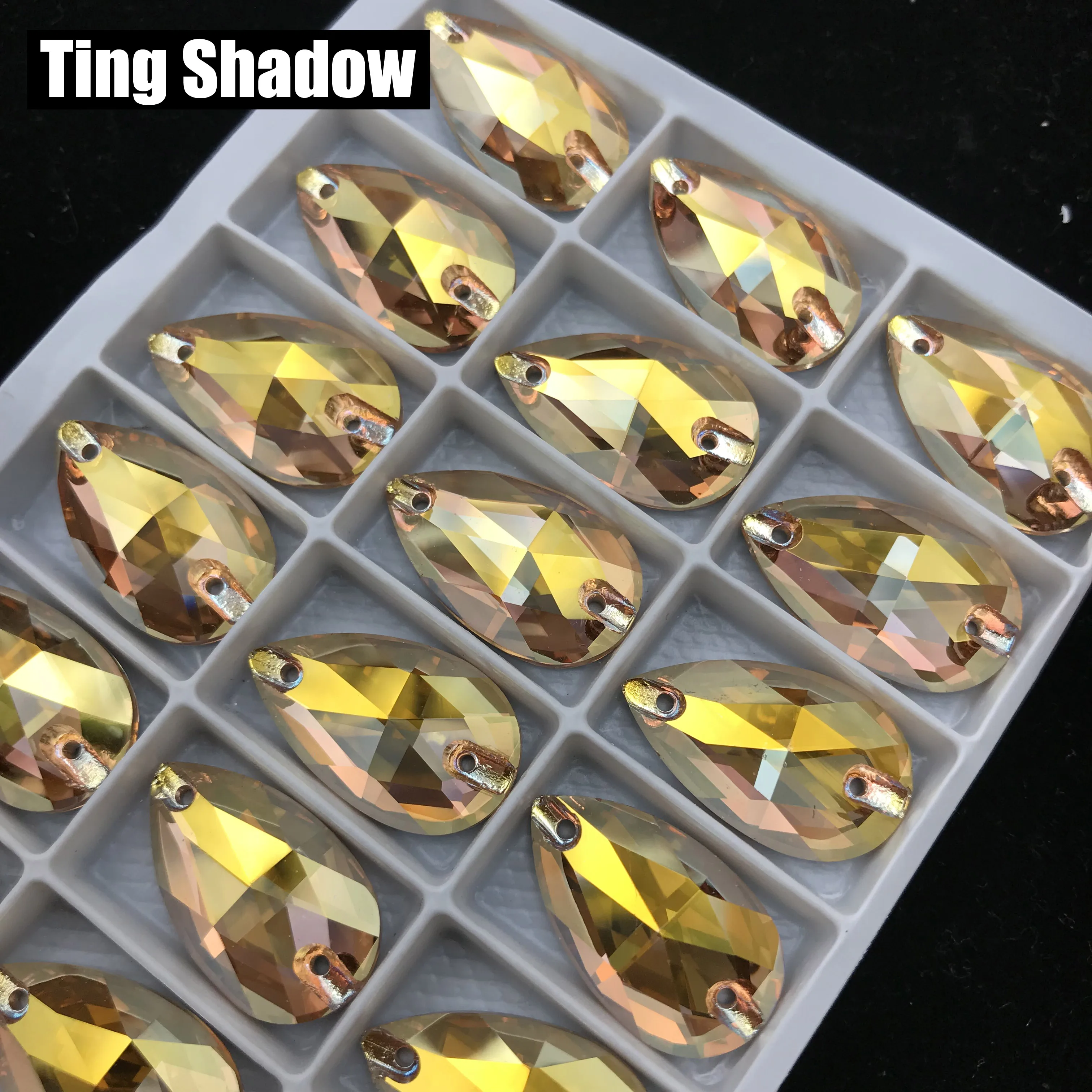 Sunshine K9 Drop AB flatback пришить стеклянные кристаллы, стразы с отверстиями DIY платье гимнастический танцевальный костюм ювелирные аксессуары