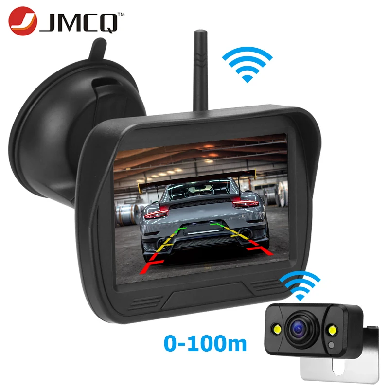 

JMCQ 4.3" Car Monitor Digital Wireless Rear view camera for TFT Display mirror monitor Auto Night Vision Waterproof Rear camera
