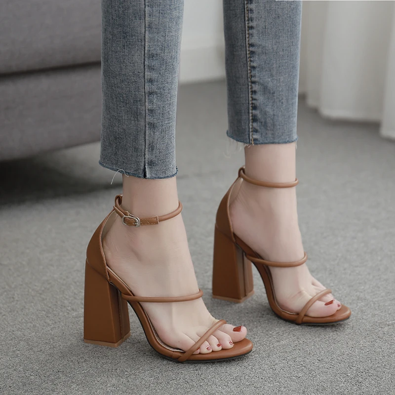 Details about   Womens Fashion Summer Peep Toe Ankle Strap Sandals Clear Pumps High Heels Shoes