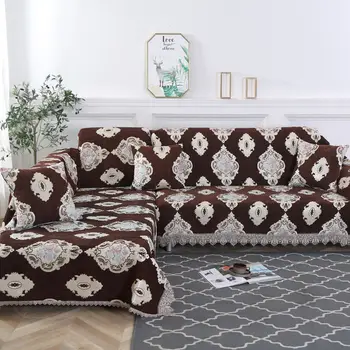 

Fyjafon Sofa Cover Chenille Jacquard Thick Sofa Cover Living Room Sofa Protector Anti-slip Couch Covers Multi-size Slipcover