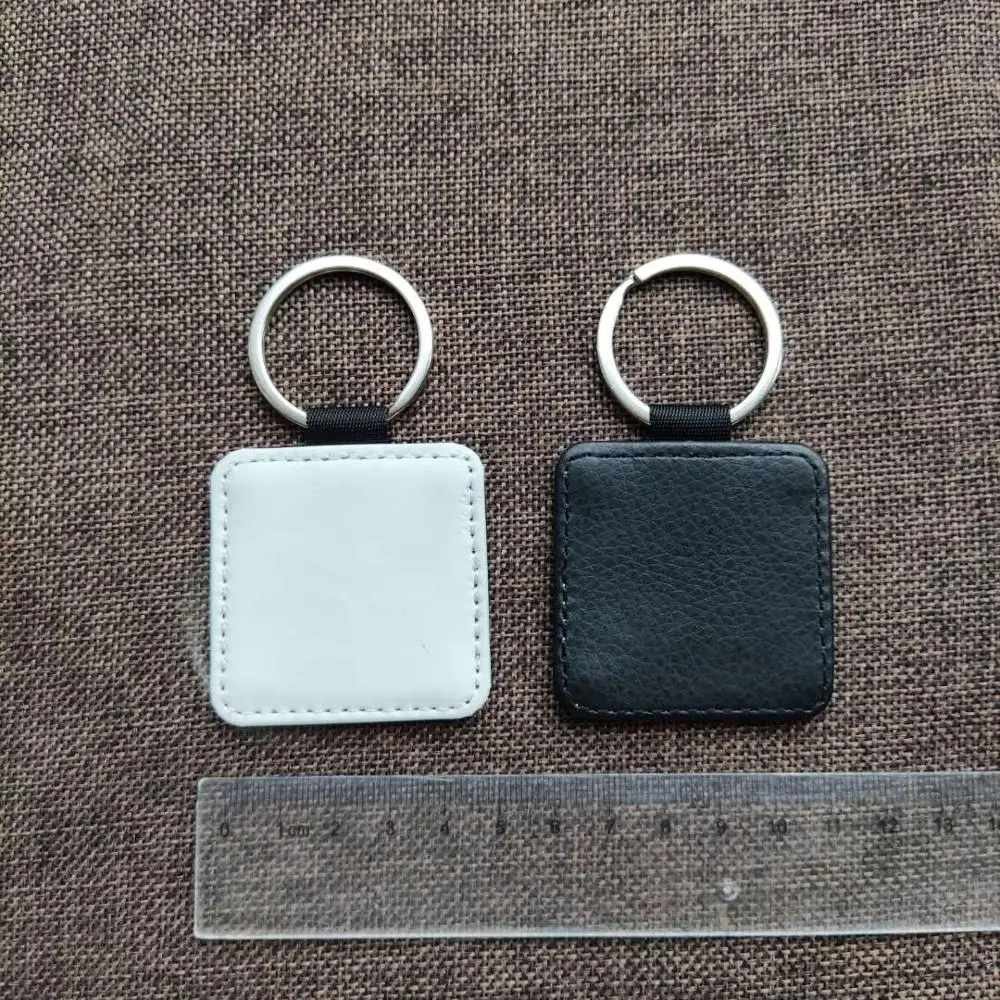 Free Shipping 45pcs/lot Blank Sublimation PU Leather Pendant Tags KeyChain DIY Printing Sublimation Ink Transfer paper 