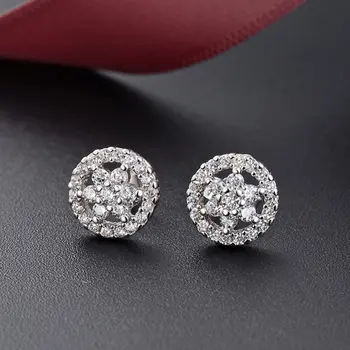 

Round five leaf flowers Ear stud Eardrop Earrings Simple Generous Fashionable Personality Women Birthday Gift