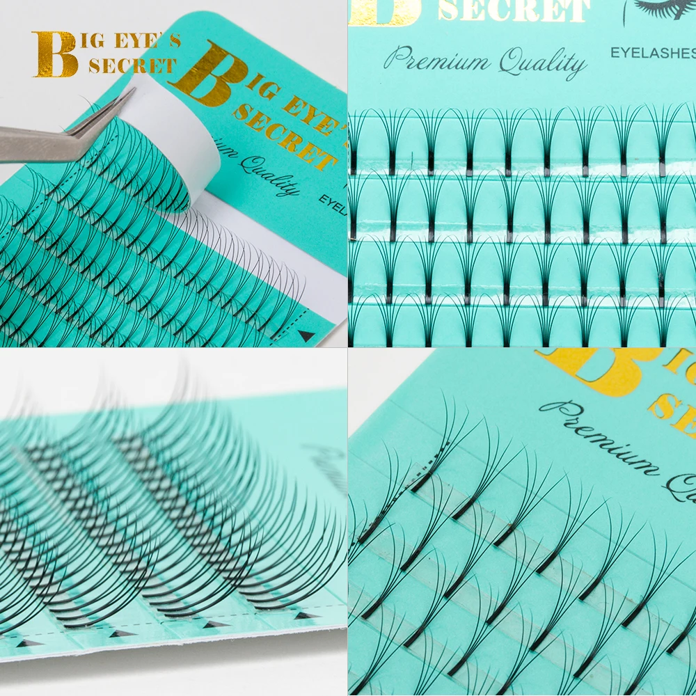 BES Individual Eyelashes Extension Premade Fans lashes South Korea Silk Eyelashes Extension 12 Rows Luxury Soft Fake Lashes