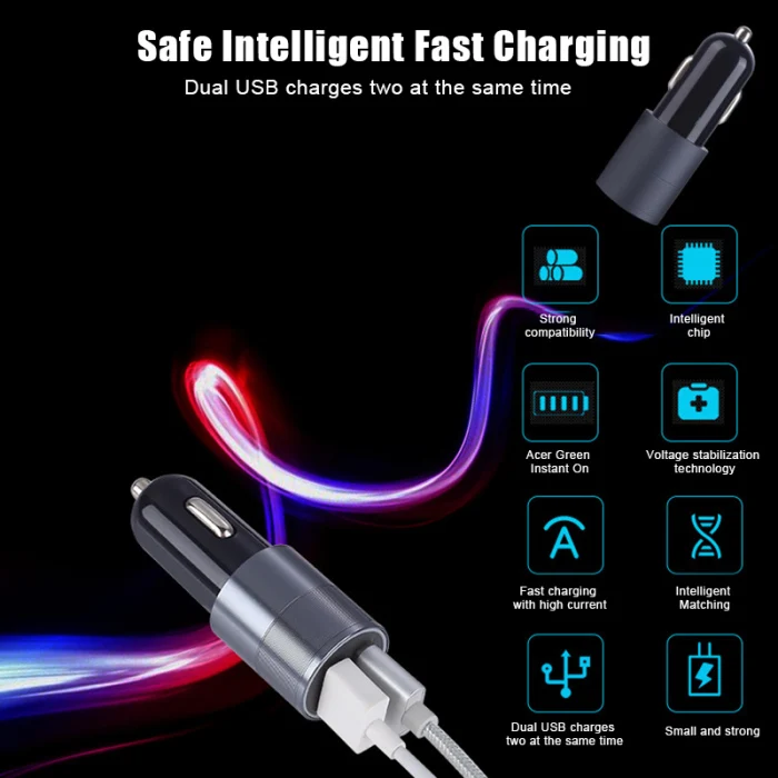 Горячая быстрая, USB Автомобильное зарядное устройство с быстрой зарядкой прикуривателя