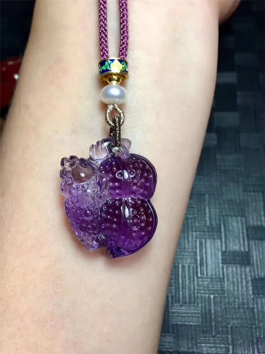 

2019 Newly Genuine Natural yello Purple Crystal Quartz Water Drop Shape Pendant AAAA Fashion Crystal Stone Pendnat