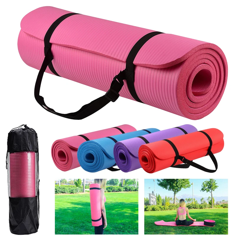 Non Slip Yoga Mat Thick Shock Absorbing Exercise Pad With Carrying Non Slip Yoga Mat Thick Shock Absorbing