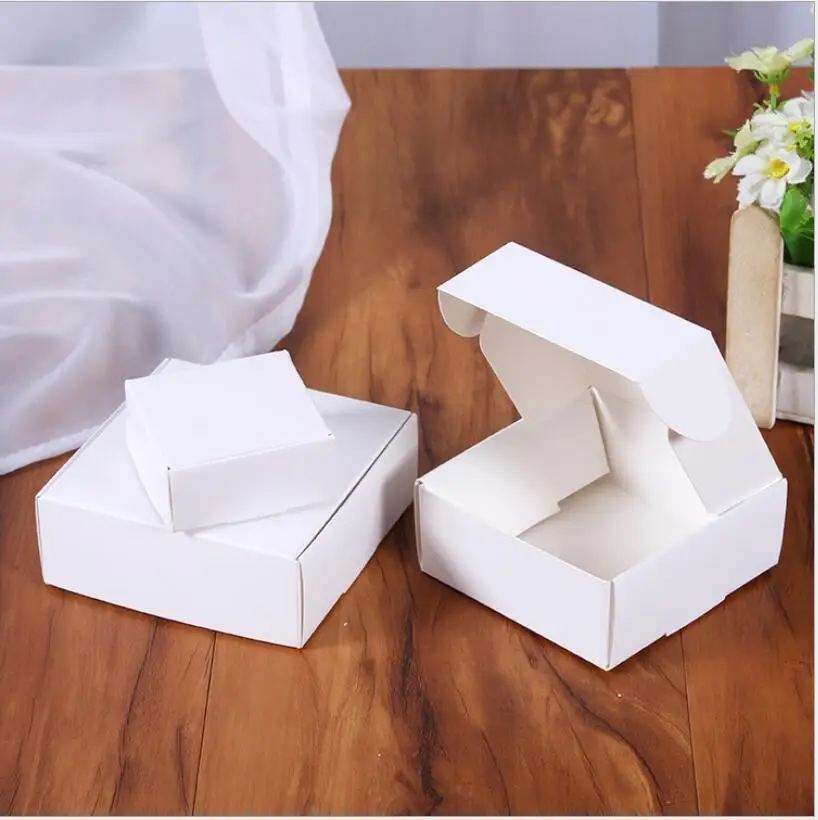 5 шт. небольшая крафт-бумага коробка, коричневый картон мыло ручной работы в коробке, белая Крафтовая бумага подарочная коробка, черная упаковка для ювелирных изделий