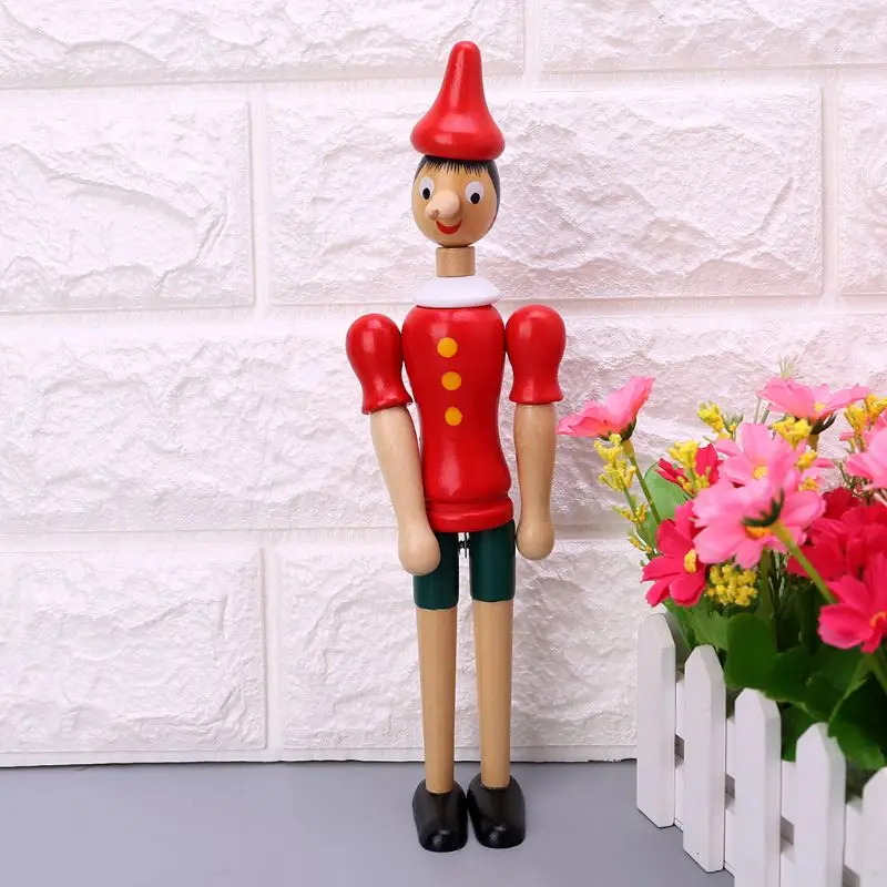Funny Wooden Puppet Decoration Handcraft Intelligence Developmental Educational Toy For Kids Baby Children Y4UD