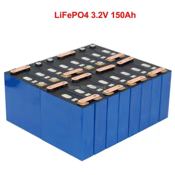 

16PCS/LOT 3.2V 150Ah Lithium Iron Phosphate LiFePO4 Prismatic 150Ah Battery With Busbars
