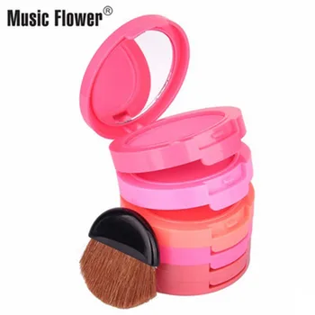 

Music Flower Brand New Professional Make Up 5 in 1 Colors Watertproof Makeup Blush Face Blusher Powder Palette Cosmetics Set