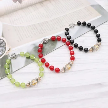 

New Wholesale Handmade Bracelet Stone Jades Opal Zoisite Spot Crystal Beads Bracelets Elastic Bangle for Women Gift Jewelry B373