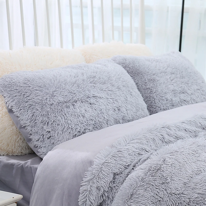 

1 Piece Rectangle Throw Pillow Case 50x70cm Super Soft Long Plush Pillowcases Washable Home Bed Decorative Solid Pillowcase